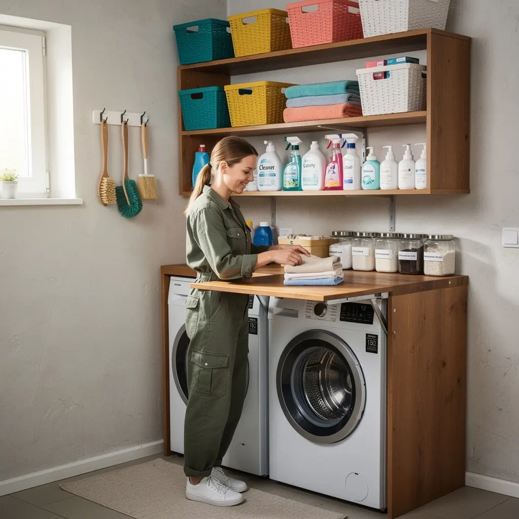 Kaasaegne väike korter, kus on nutikad hoiustamislahendused ja soe valgus.